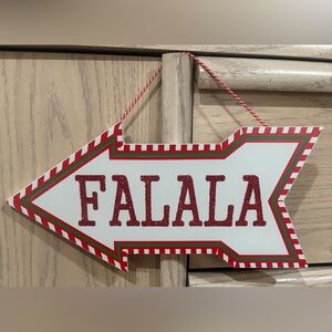 Ashland 'Fa La La' Arrow Sign - Red, Green, and White